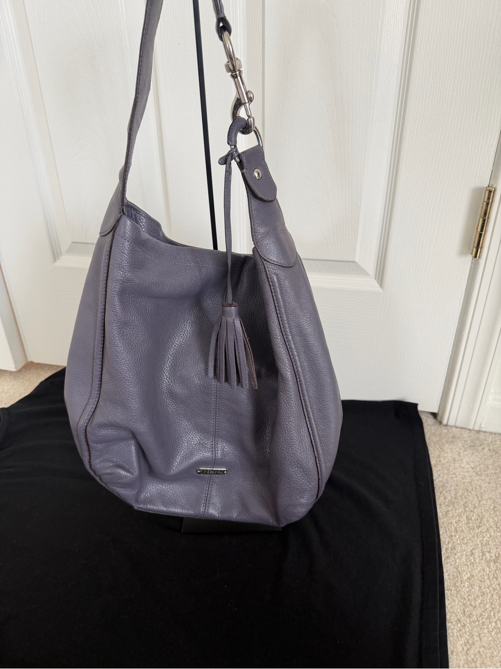 Coach Vintage Avery Park Purple Pebbled Leather Hobo Shoulder Bag Handbag F23309